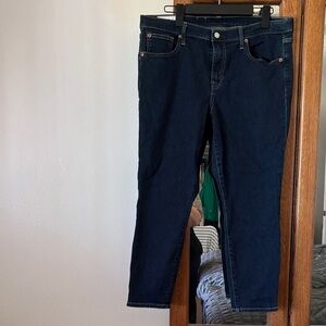 GAP True Skinny Mid Rise Jeans - Dark Blue 33 short like new